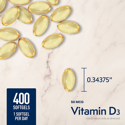 Member's Mark Vitamin D3 50 mcg (2000 IU) – Bone & Immune Support | 400 Tablets