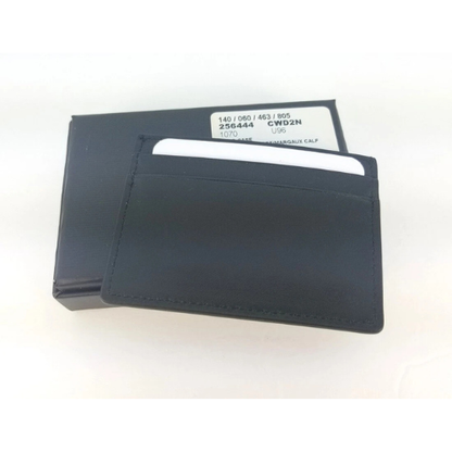 New Authentic Gucci Guccissima Dark Blue Black Leather Card Case Card Holder