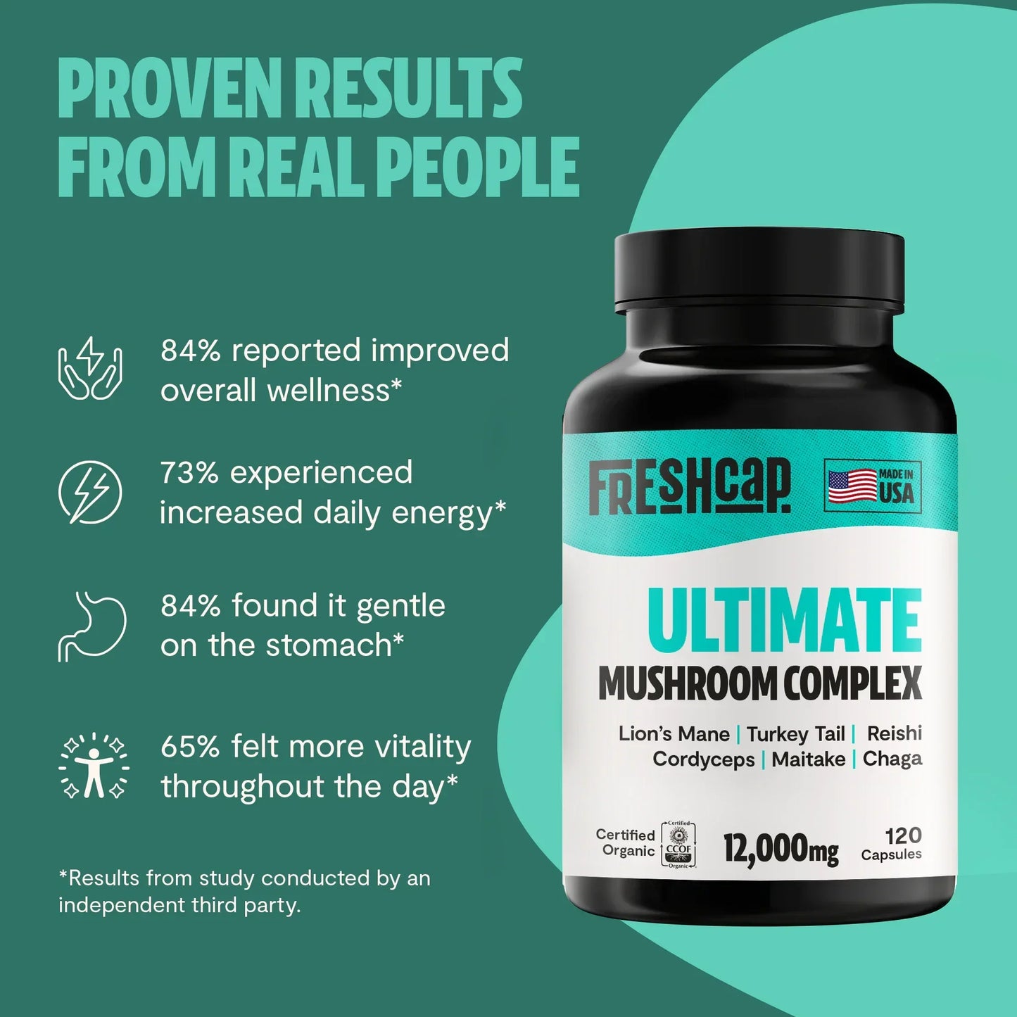Organic Mushroom Complex Supplement Capsules