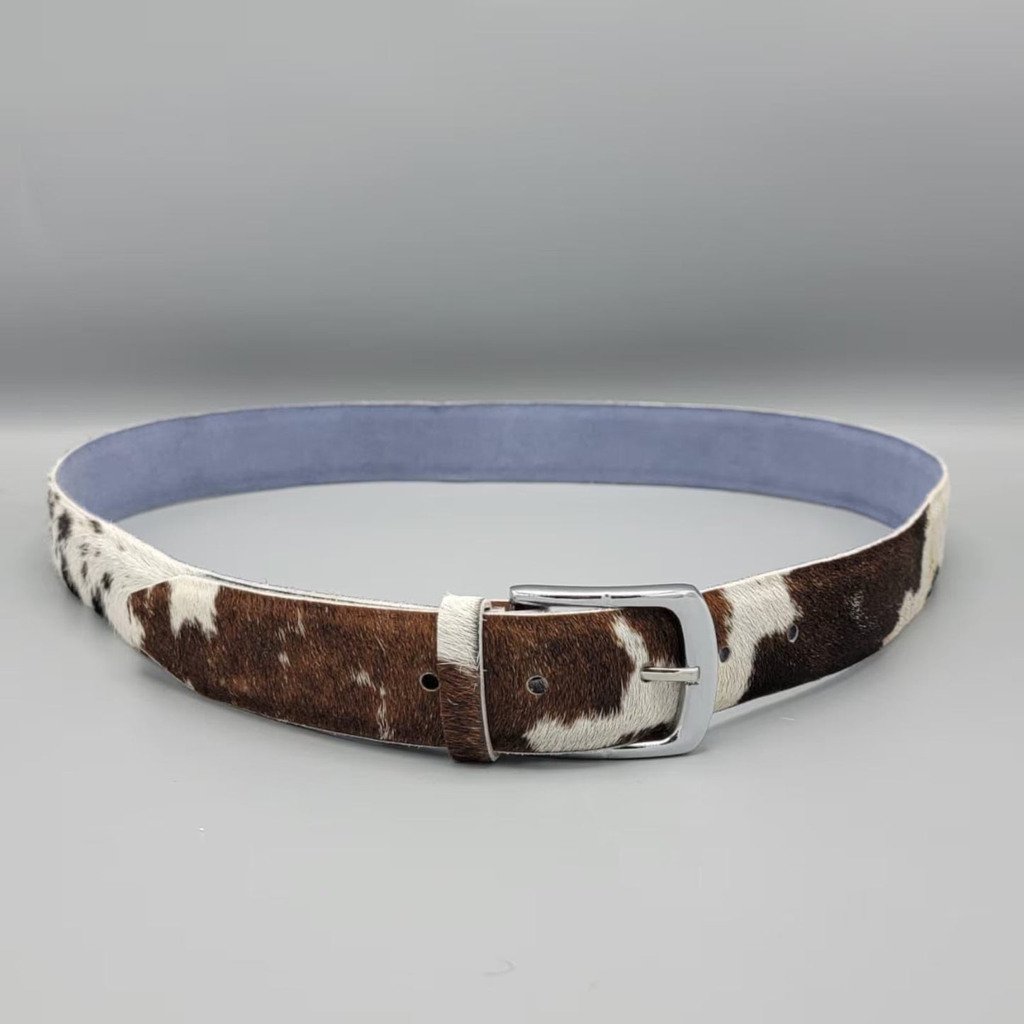 Hair On Cowhide Leather Belt – Handmade Western Rodeo Style Cow Print Belt for Men