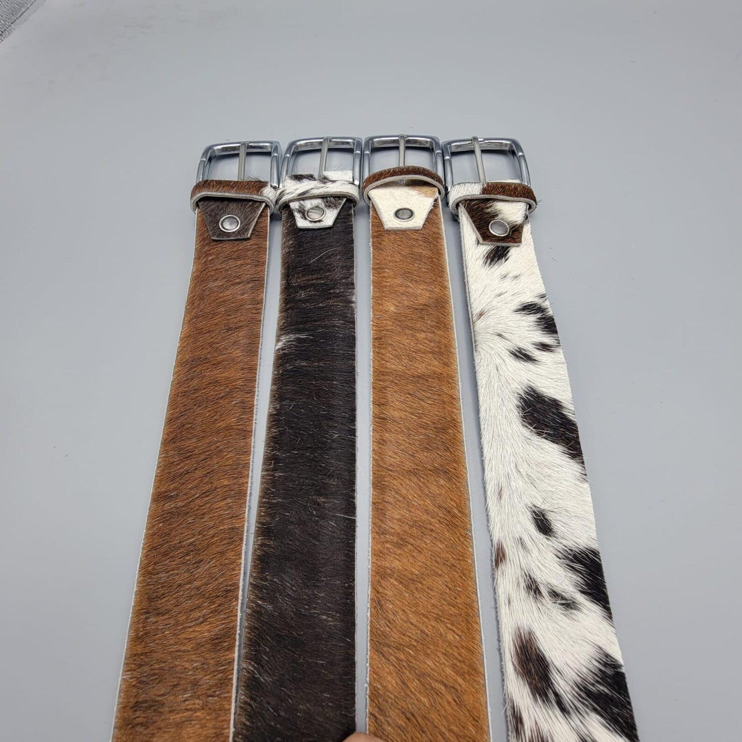 Western Rodeo Belt – Handmade Hair On Cowhide Leather Belt