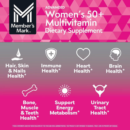 Member's Mark Advanced Women’s 50+ Multivitamin Tablets – Complete Daily Vitamins | 275 Count